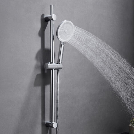 Auralum Max Barre de Douche avec Douchette à Main avec 4 jets Supprt de Pomme et Tuyau Flexible Ensemble de Douche Réglable Système de Douche en Acier Inox Chromé (1/5)
