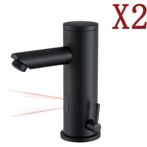 Auralum 2pcs Robinet Automatique sans Contact avec Capteur Infrarouge Intelligent, Robinet Infrarouge Mitigeur pour Eau Chaude et Froide – Hygiénique, Économie d'eau et Durable.