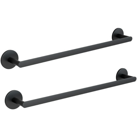 2PCS Cecipa max Porte-serviettes Peut accrocher 2 Serviettes - Porte-serviettes en Inox - Noir Porte-serviettes pour Salle de Bain/Serviette Hygiénique/Cuisine