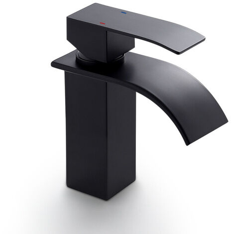 CECIPA Top Design Robinet de Lavabo Cascade Mitigeur en Laiton pour Salle de Bain Couleur Noir (1/5)