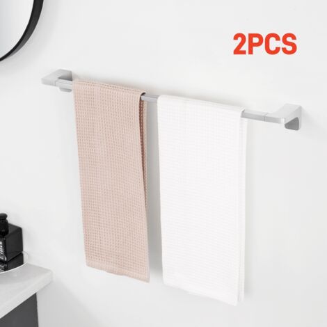 Lot de 2 Brossé Porte-serviettes de Salle de Bain en Inox - 59CM Porte-serviettes Peut accrocher 2 Serviettes - Porte-serviettes Multifonctionnel (1/5)