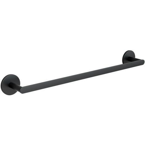 Porte-serviettes Salle de Bain, Barre de Serviette de Bain de Fixée au mur Acier Inoxydable, Barre Simple de Serviette, 60 cm noir