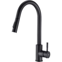 Lonheo Robinet de Cuisine avec Douchette Extractible Noir mat Rotatif à 360 ° Mitigeur Cuisine d'Évier 2 Fonctions en Acier Inoxydable