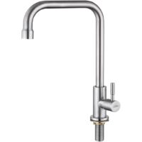 Auralum Robinet de Cuisine à Eau Froide Simple, Pivotant à 360°, Robinet d'Évier de Cuisine à Levier Unique, Acier Inoxydable