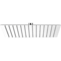 DERW Max Grand pommeau de douche pluie (30 x 30 cm), carré en acier inoxydable, autonettoyant, chromé
