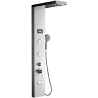Panneau de Douche Colonne de Douche LED en Acier Inoxydable 304 Panneau de Douche avec Douche à Main Multi-Fonctionnel l'Eau de Sortir