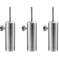 3pcs Brosse de Toilette avec Porte-balai WC Mural Inox Salle de Bains Toilettes