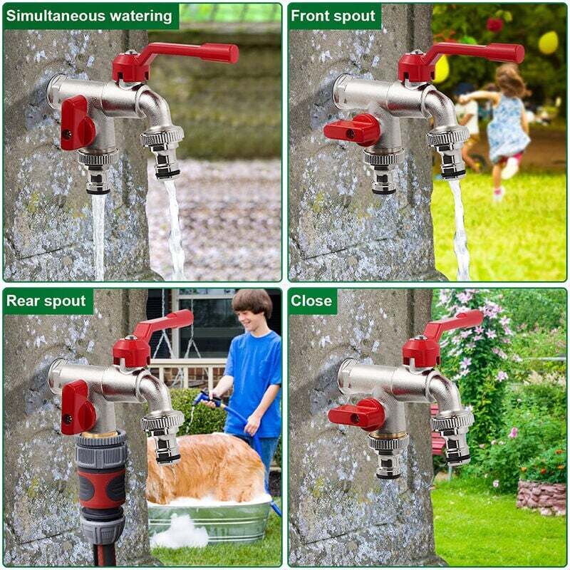 Robinet De Jardin à Boisseau Sphérique 1/2" En Laiton - Universel, Verrouillable Avec Raccord 3/4"