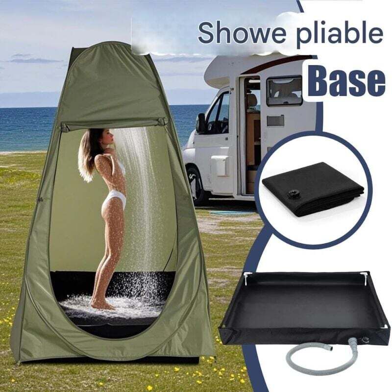 Base De Douche Pliable Pour Camping – Avec Tuyau D’évacuation, Stable Et Résistante (80x80 Cm)