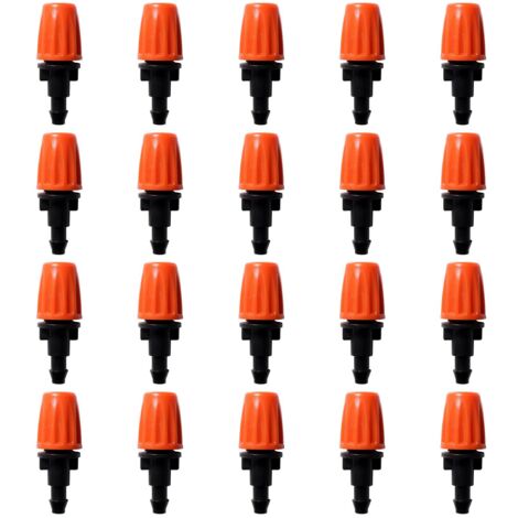 20 Pièces Émetteurs de Micropulvérisation Réglables pour Tube 4/7 mm, Buses de Brumisation D'irrigation, Atomiseur Buse, pour Jardin, Pelouse, Orange (1/5)