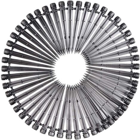 Goutteur d'irrigation Réglable 50Pcs Goutteurs Réglables d'irrigation Arrosage Irrigation Goutteurs Arrosage Goutte à Goutte Dripper Arrosage pour Jardin/Serre/Parterre, 8 Trous