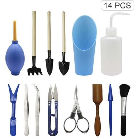 D'outils de jardinage mini Ensemble(14 Pcs), pour Plantes Succulentes, Fleurs, Légumes et Plantes en Pot (1/5)
