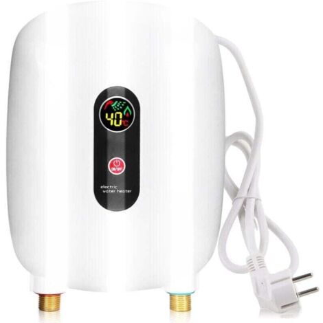 Chauffe-Eau sans Réservoir, Chauffe-eau instantané electrique 220V 3500W Réchauffeur d'eau instantané avec affichage à cristaux liquides pour fournir de l'eau chaude pour les lavabos (1/4)