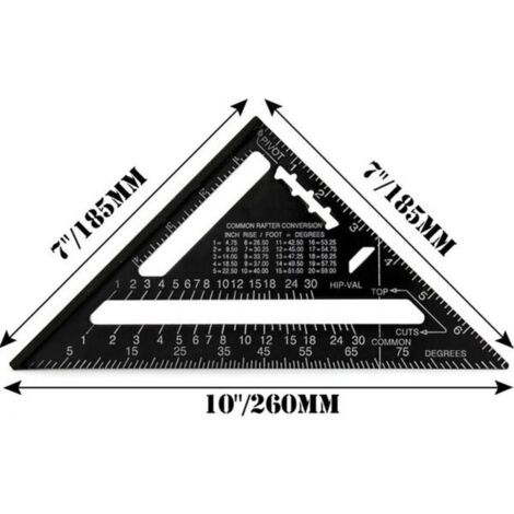 JOLIGAEA 2Pcs Règle d'architecte triangulaire en aluminium,Métrique 1