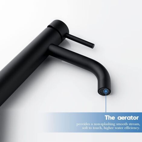 Robinet D'eau Froide Simple Brossé En Acier Inoxydable G1/2 Avec Corps Haut Poignée Unique Un Trou Pour Lavabo(Type 1) Label