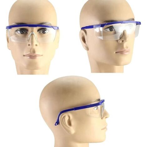 Lot De 3 Lunettes De Sécurité Anti-Buée Cadres Bleus - Protection UV Et Anti-Rayures Pour Adultes & Enfants, Idéales Plein Air