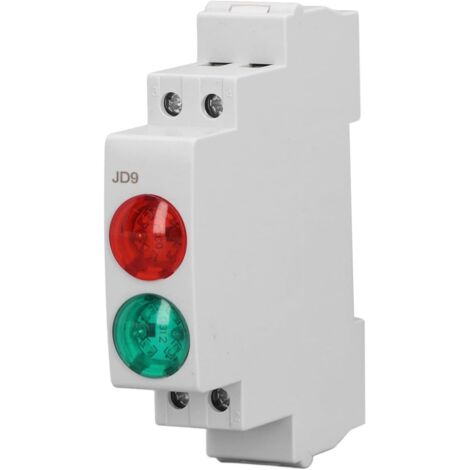 Voyant Modulaire JD9 Voyant sur Rail DIN AC DC Lumières Rouges/vertes PC 20 MA pour Indiquer le Signal de Télécommunication Électrique [Classe énergétique A]