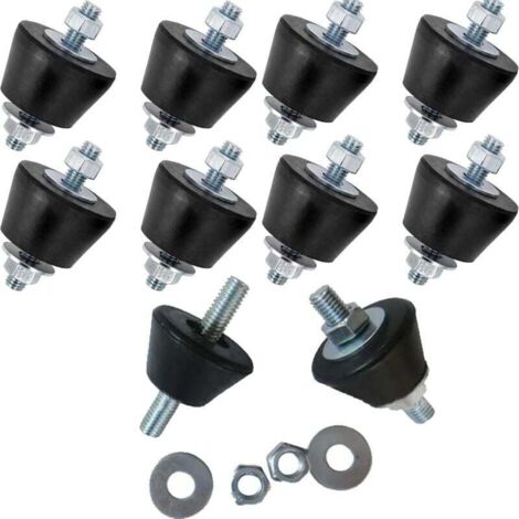 Mute Block M8 pour climatisation Pieds anti-vibration Avec écrou et rondelle Lot de 8 Mute Blocks M8 Fixation murale Pour supports muraux réversibles pour climatisation