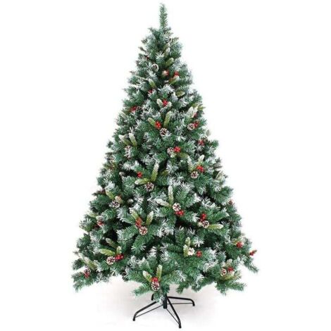 Arbre de Noël Artificiel de 5 Pieds, Arbre de Noël en épicéa à charnière Non éclairé avec 450 branches et support pliable en métal, for intérieur extérieur,parfait pour Noël (1/5)