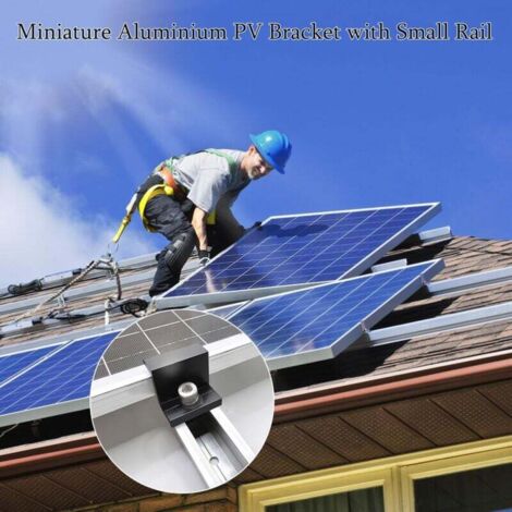 Kit De Montage Pour Panneaux Solaires - 12 Supports Réglables 30-35mm, Rails 12cm | Pour Toit Plat, Balcon, Installation Facile