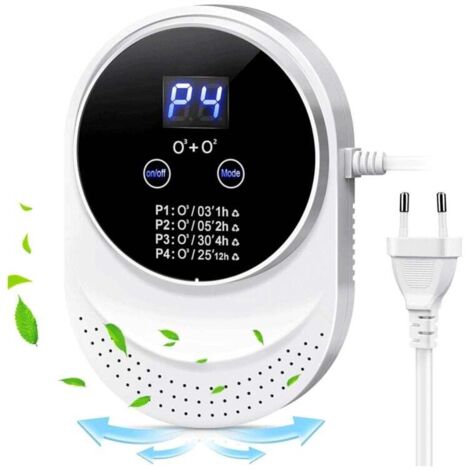 Générateur d'ozone Purificateur d'air, Générateur d'ion Négatif, Stérilisateur d'odeurs, Ioniseur d'air pour Chambre, Salle de Bain, Cuisine, Animaux Domestiques, Formaldéhyde, Odeur, Voiture