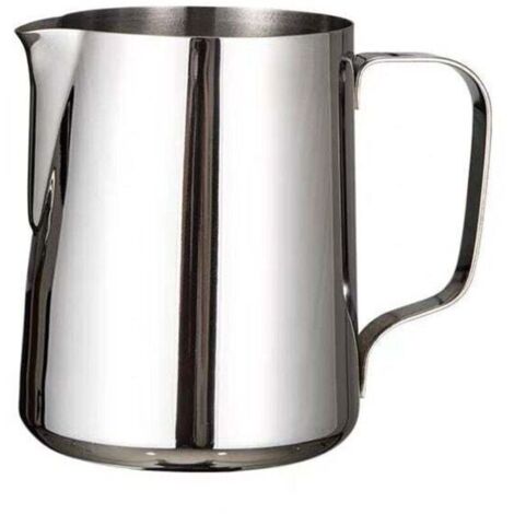 Pichet à mousse de lait, pichet à lait en acier inoxydable 304, pichet à vapeur de 350 ml, pichet à vapeur pour café, cappuccino, barista, carafe à lait avec stylo de décoration, argenté 350ML