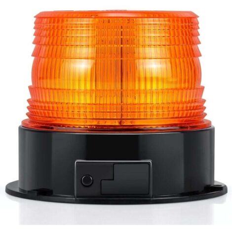 Feu d'avertissement LED orange, feu clignotant magnétique, pour véhicules avec prise allume-cigare (1/4)