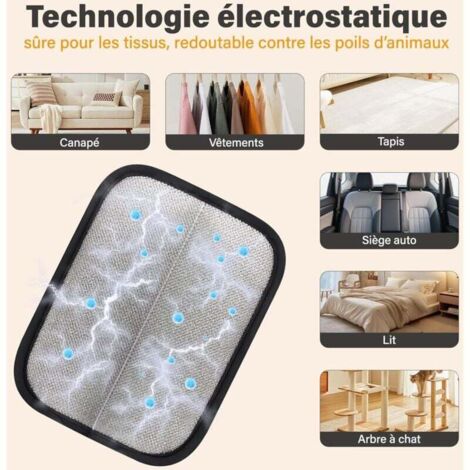 Gant Anti-poils Animaux - Réutilisable, électrostatique - Pour Canapé, Vêtements, Voiture - Chiens, Chats