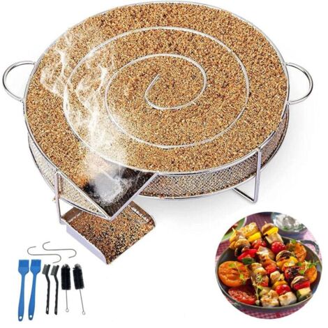 Générateur de Fumée Froide, Generateur Froide, BBQ Fumoir, Gril-Fumoir Acier Inoxydable, Générateur Fumée avec Brosse et Crochets, Idéal pour Fumer de la Viande, du Poisson, BBQ