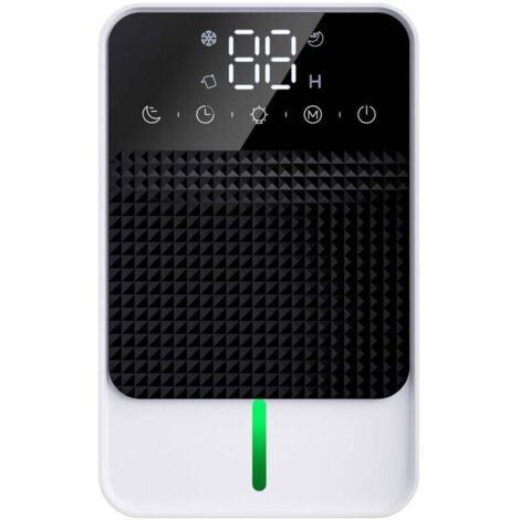 Déshumidificateur, déshumidificateur pour petite chambre à 2 vitesses Déshumidificateur silencieux avec mode veille 7 lumières de couleur, arrêt automatique 2 minuteries Dégivrage automatique pour sal