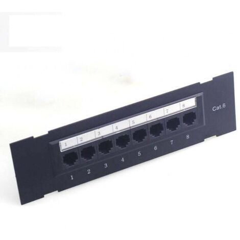 Le panneau de brassage CAT6 8 ports prend en charge le CAT6 arrière non blindé avec câblage codé T568A/B pour câbles RJ45/support mural Cat6 8 ports (1/3)