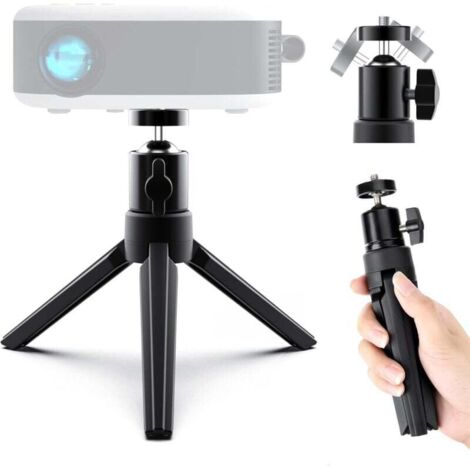 Mini Trépied de Vidéoprojecteur - Trépied pour Mini Projecteur Portable, Support de Projecteur avec Rotule Rotative à 360° en Métal pour Appareil Photo, Mini Projecteur, Webcam/Trépied PTZ