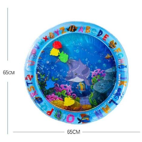 Tapis d'eau pour chat, tapis d'eau sensoriel épaissi de haute qualité, tapis d'eau gonflable pour chat, tapis de capteur d'eau, tapis d'eau interactif d'été pour chats, chiens et bébés (dauphins)