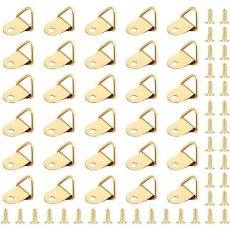 50 Pièces Crochet pour Cadre,Attache Tableau,Photo Anneaux Triangulaires Cadre,Support Murale Cintre avec 50 Pièces Vis Utilisé pour les Cadres Photo, Suspension de Décorations de Meubles (1/5)
