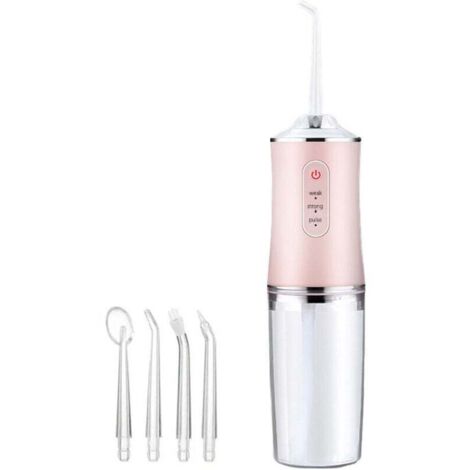 Portable irrigateur Oral USB Rechargeable Eau Rechargeable Eau Dentaire Eau Dentaire réservoir d'eau Nettoyeur de Dents Punch Intelligent 220ml,rose (1/5)