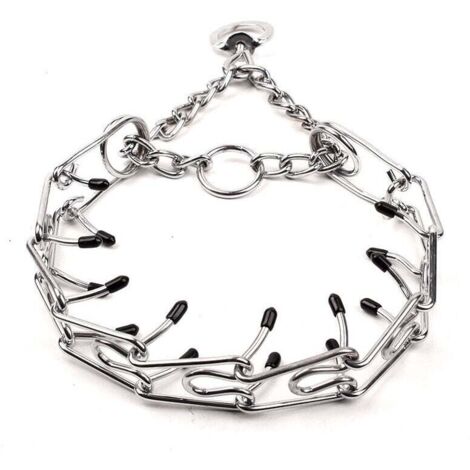 Collier de dressage pour chien : chaîne métallique ajustable avec pointes en caoutchouc, durable et efficace (1/5)