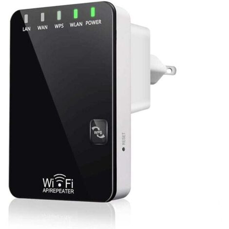 Répéteur WiFi Amplificateur sans Fil Puissant, WiFi Extender Booster 300Mbps 2.4Ghz, 2 Port Ethernet, WPS, Facile à Installation, Compatible avec Tous Les routeurs, AP/Routeur/Répéteur Mode (1/5)