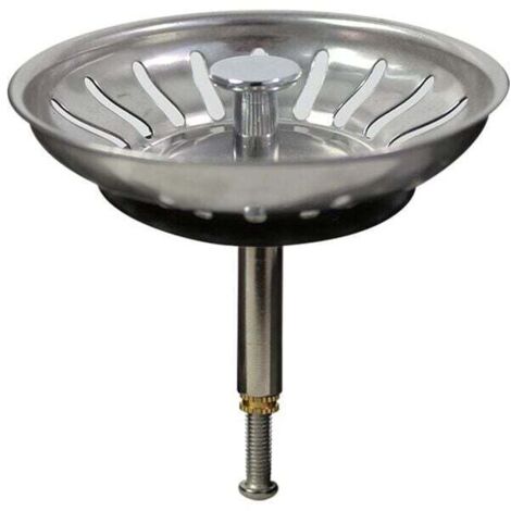 Bouchon d'évier de cuisine en acier inoxydable - Bouchon d'évier universel avec grille anti-obstruction, panier d'évier en acier inoxydable à vidange rapide (1/3)