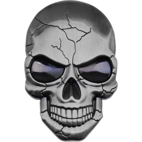 Autocollant de Voiture 3D Métal Decal Crâne Punisher Étanche Décoration Logo Crâne Emblème Badge Decal pour Voiture Camion Moto Réfrigérateur Ordinateur Porte Argent