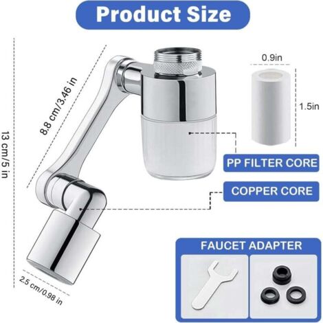Filtre Eau Robinet Anti Calcaire Bahan Alamy - 6 Cartouches PP + Rotatif 360° Pour Cuisine Et Salle De Bain