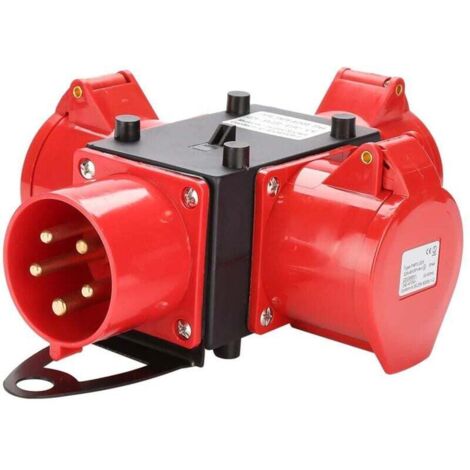 Coffret de distribution électrique pour chantier - AJ-1605D-2 32A - avec capot de protection, adapté aux chantiers (1/5)
