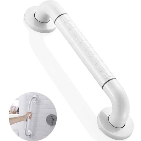 Barre d'appui pour baignoire, barre d'appui antidérapante pour douche, barre d'appui pour personnes handicapées, barre d'appui pour salle de bain en acier inoxydable, poignée antidérapante (blanc) (1/5)