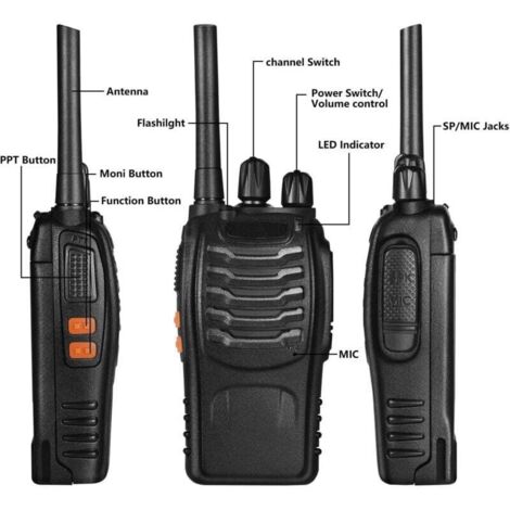 TALKIE-WALKIE,Pmr With Earpieces-3 talkie walkie radio RT388 pour