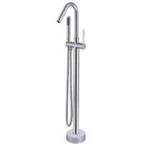 Robinet de baignoire autoportant, robinet de baignoire monotrou sur pied, robinet de baignoire chaud et froid, chrome (1/5)