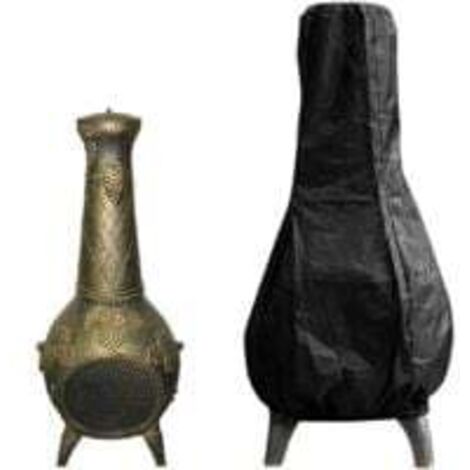 420D Protection poêle extérieur 1226121 cm, Polyester & PVC, pour cheminée extérieure, Noir