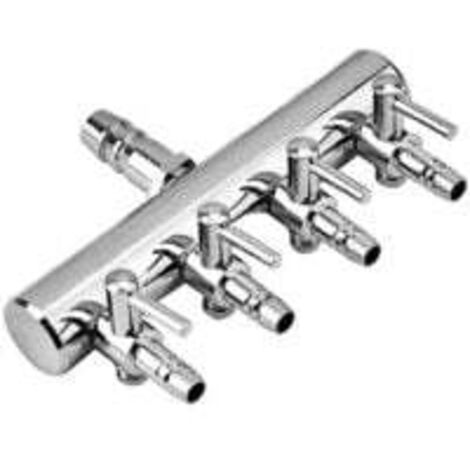 Distributeur de flux d'air pour aquarium, vanne de contrôle d'air pour aquarium, distributeur d'oxygène pour aquarium en acier inoxydable, accessoires de pompe à air pour aquarium (4 voies)