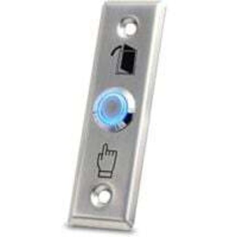 Bouton de sortie de porte en acier inoxydable avec éclairage LED pour système de verrouillage d'accès à domicile (30 x 90 mm) (1/4)