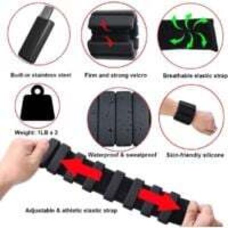 Lot De 2 Poids Réglables TOPESCT – Bracelets Pour Poignets Et Chevilles, 450g, En Silicone