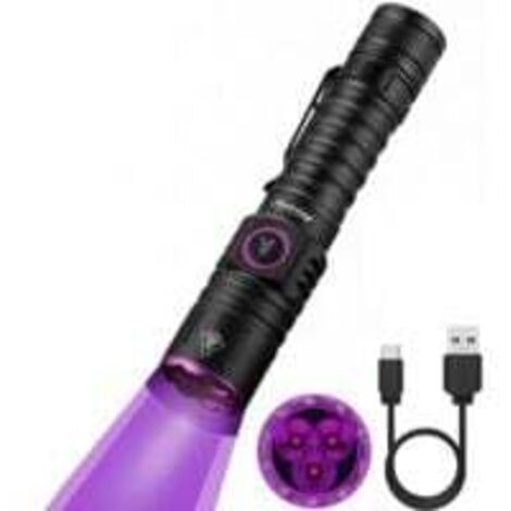 flintronic Lampe Torche UV, Lampe UV 395nm LED Lumière Noire, Rechargeable Wood's Lampe, Blacklight Ultraviolet Portable Torch LED avec clip, Détecteur d'urine pour Animaux, Durcissement de la résine flintronic Lampe Torche UV, Lampe UV 395nm LED Lumière Noire, Rechargeable Wood's Lampe, Blacklight Ultraviolet Portable Torch LED avec clip, Détecteur d'urine pour Animaux, Durcissement de la résine