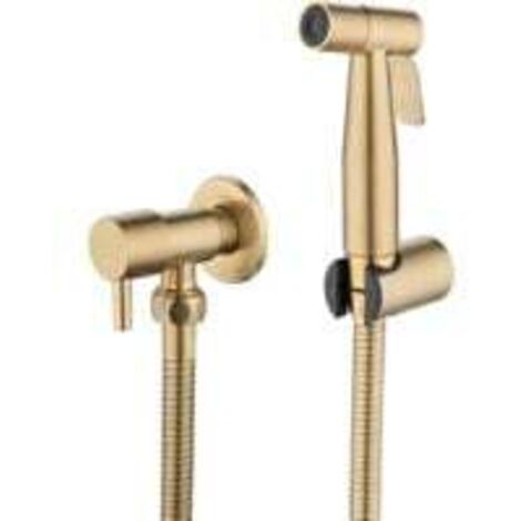 Robinet de bidet Shattaf en acier inoxydable, kit de pulvérisation pour bidet (doré)